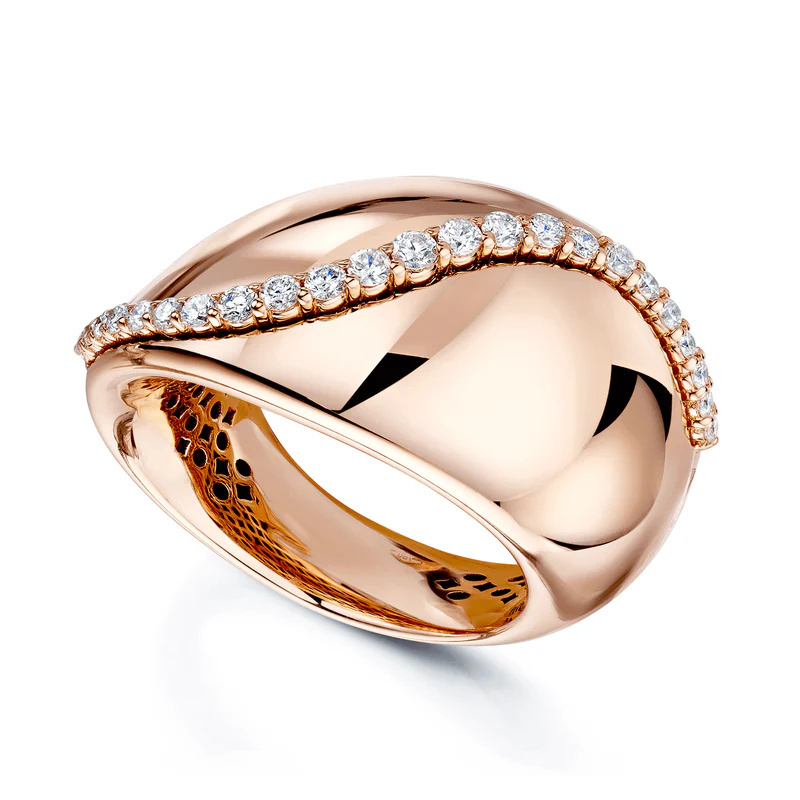 Classic Inlaid White Cubic Synthetic Zirconia Women's Ring